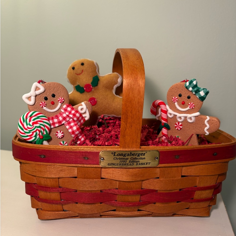 Longaberger Christmas Collection Basket  1990 Edition Gingerbread Basket